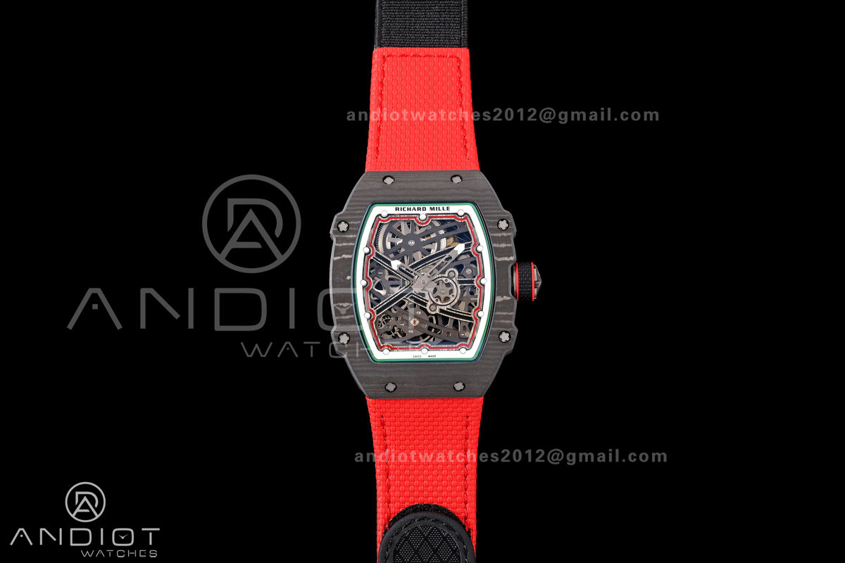 RICH Maker's 1:1 RM67-02 Black NTPT Italy Black Skeleton Dial CRMA7 Super Clone